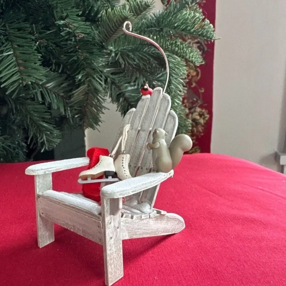 Hallmark Keepsake A Winter Perch 2006 Winter Adirondack Chair Ornament QXG2786